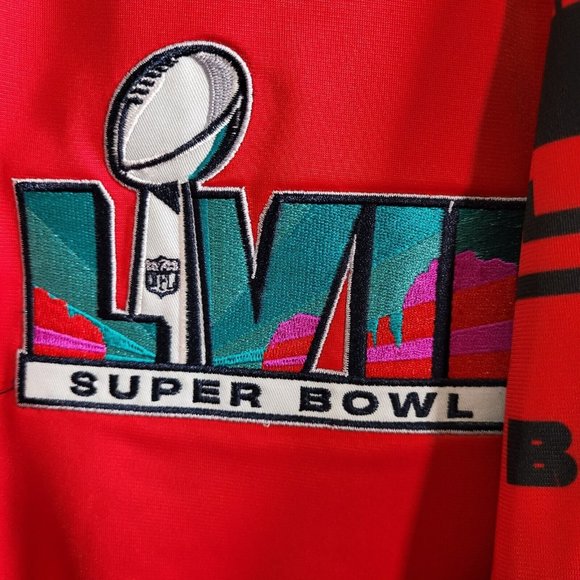 Starter Red Michael Strahan NFL Super Bowl LVII Embroidered Track Jacket Sz L - Picture 6 of 14